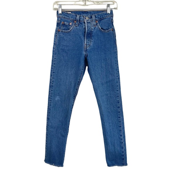 Levi’s 501 Button Fly Skinny Midrise Jeans Size 23 - Picture 1 of 13